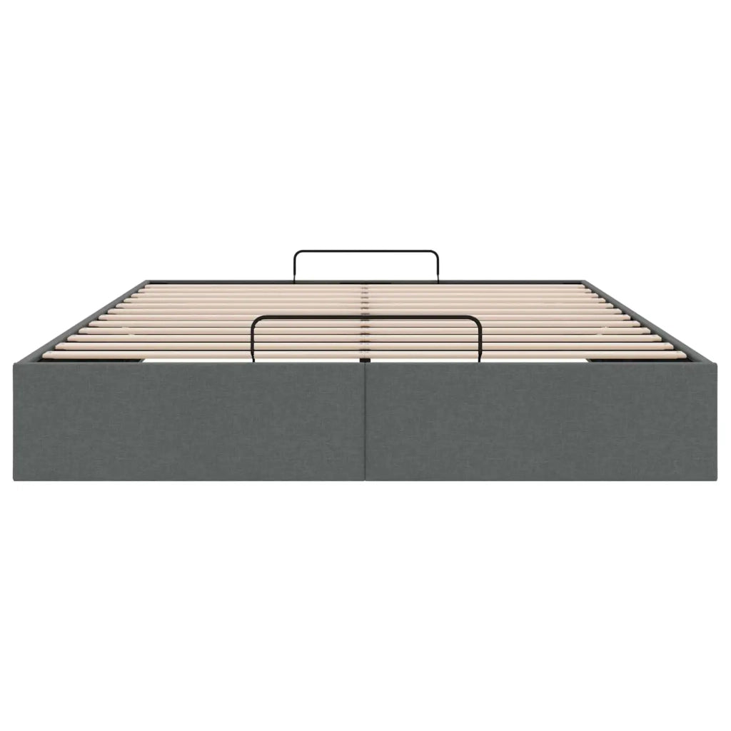 Letto ottomano Grigio Scuro 153 x 203 cm Tessuto 3403069