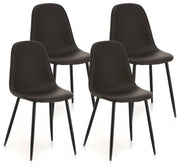 Set 4 Sedie 44x50x85 cm in Similpelle Marrone