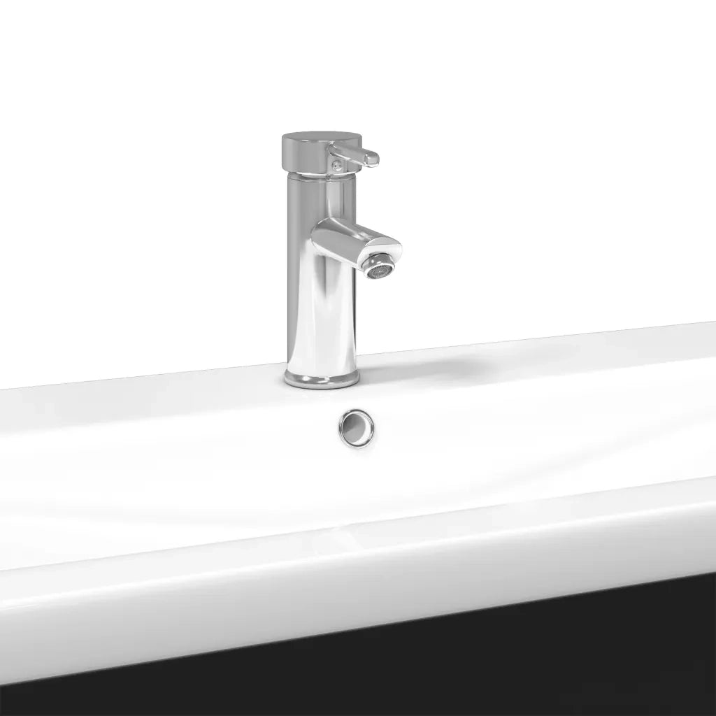 Mobile da Bagno con Lavabo Integrato-Armadietto da bagno con Lavandino Nero 853530