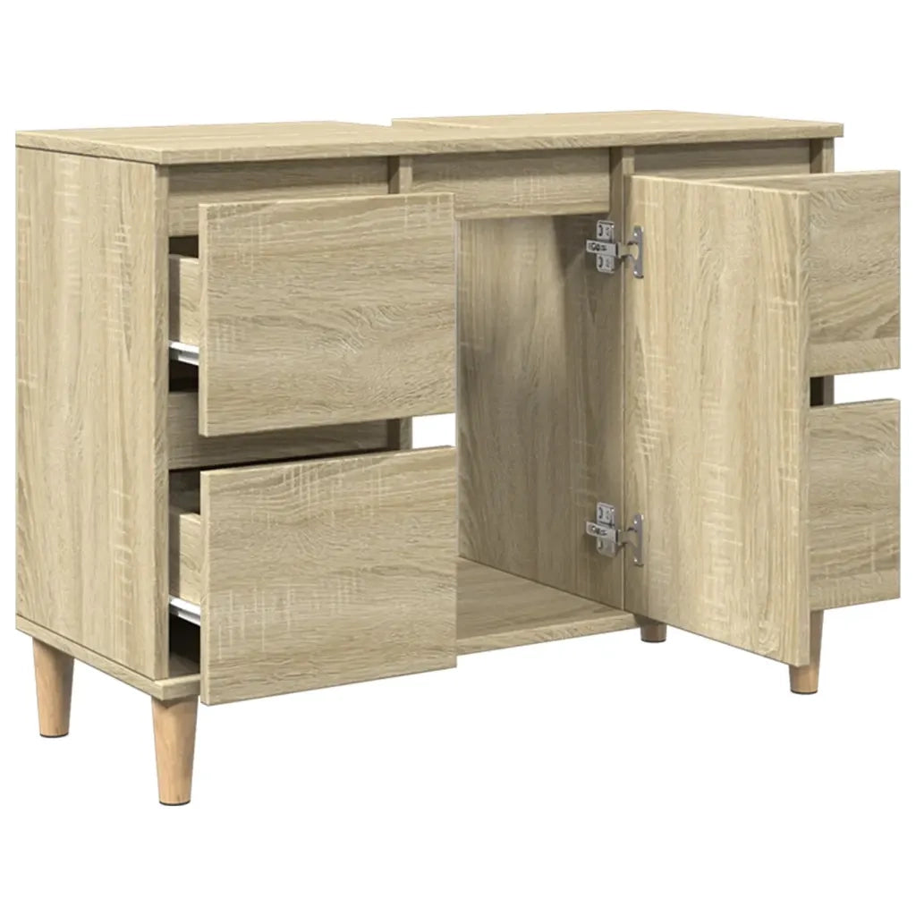 Mobile Lavabo Rovere Sonoma 80x33x60 cm in Legno Multistrato 849665