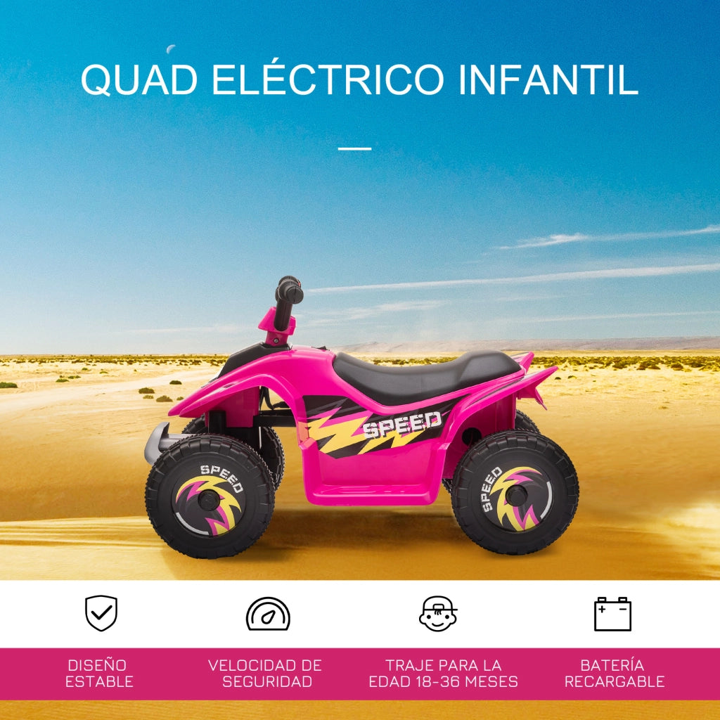 Quad Elettrico per Bambini 18-36 Mesi ¨C Zephmum ¨C Rosa 72x40x45,5 cm