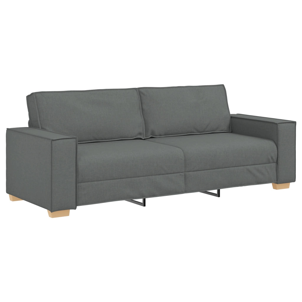 Set di divani a 3 pezzi con cuscini in tessuto grigio scuro