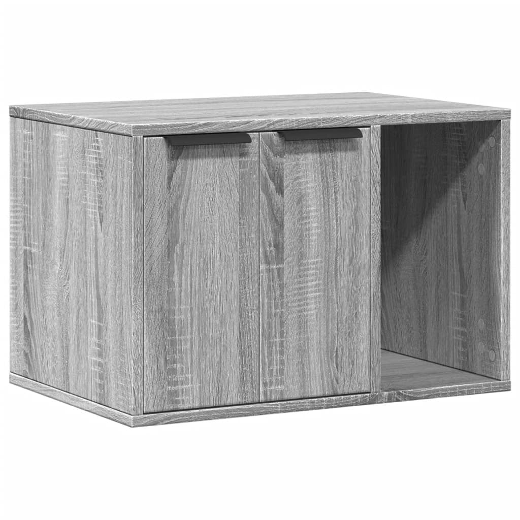 Mobiletto per lettiera per gatti in legno ingegnerizzato Sonoma grigio 02_0043333