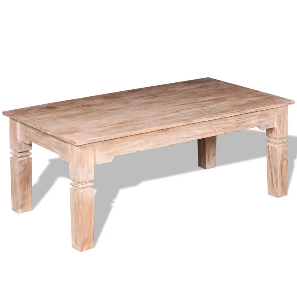 Tavolino da Salotto in Legno Massello di Acacia 110x60x45 cm
