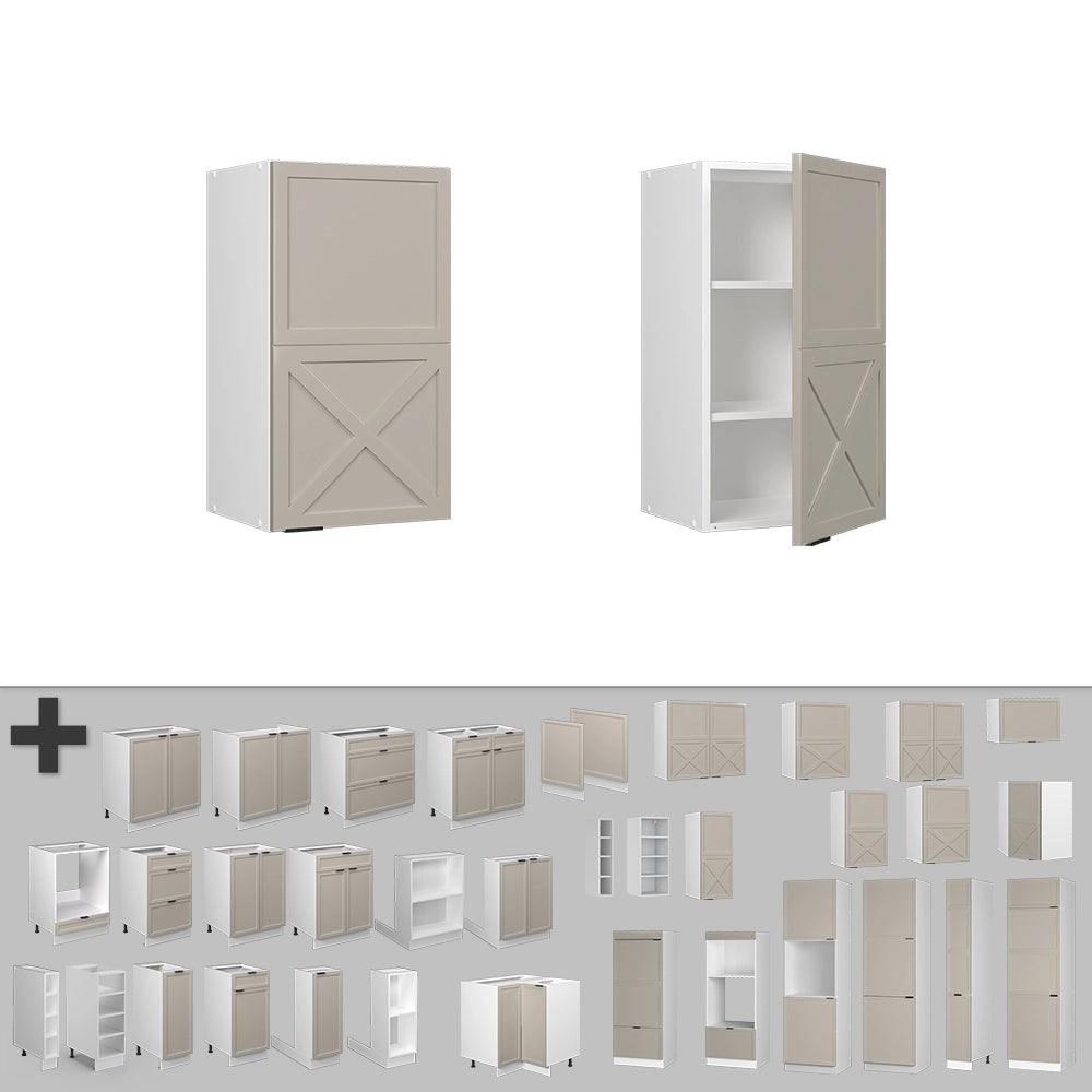 Pensile da cucina Fame-Line GrigioBeige/Bianco 40 cm Vicco