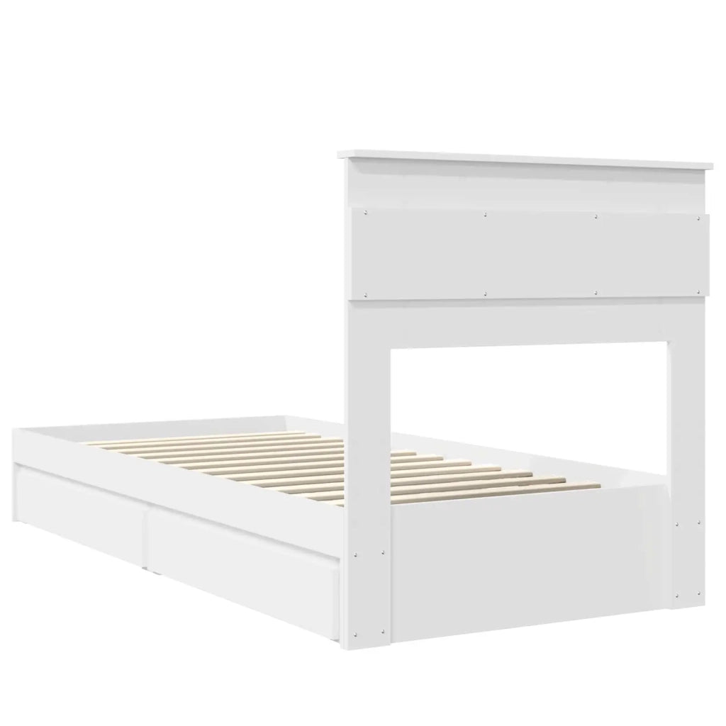 Letto con Contenitore Bianco 75 x 190 cm Legno multistrato