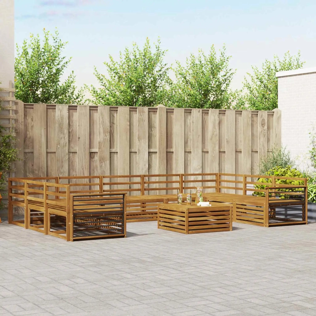Set divani 10 pcs Naturale Legno di Acacia Massello