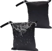 Set di due borse da bagno, borse da bagno impermeabili con cerniera, organizzatore per abbigliamento sporco, borse da viaggio riutilizzabili per costumi da bagno, lenzuola da spiaggia e pannolini (40 x 30 cm)