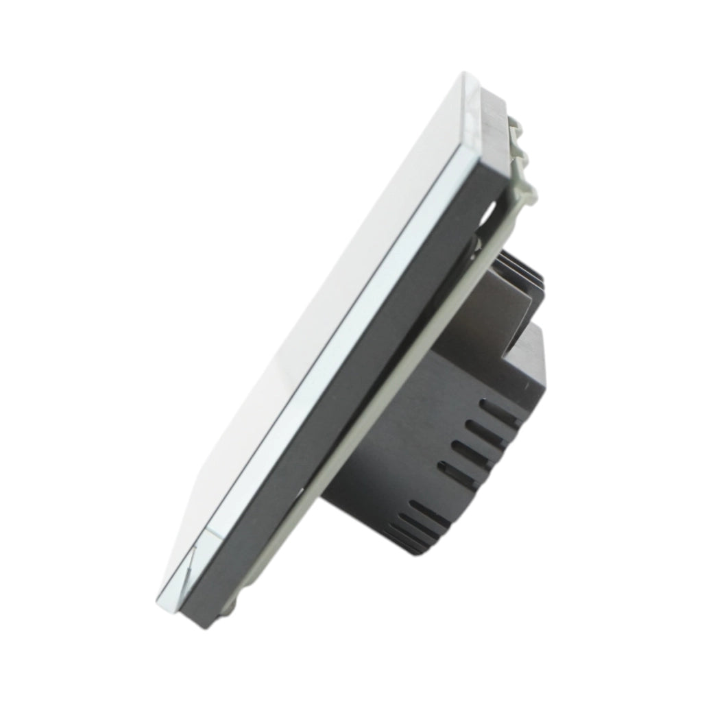 Interruttore touch semplice nero 220V, spia luminosa, cornice in vetro 86x86x34mm