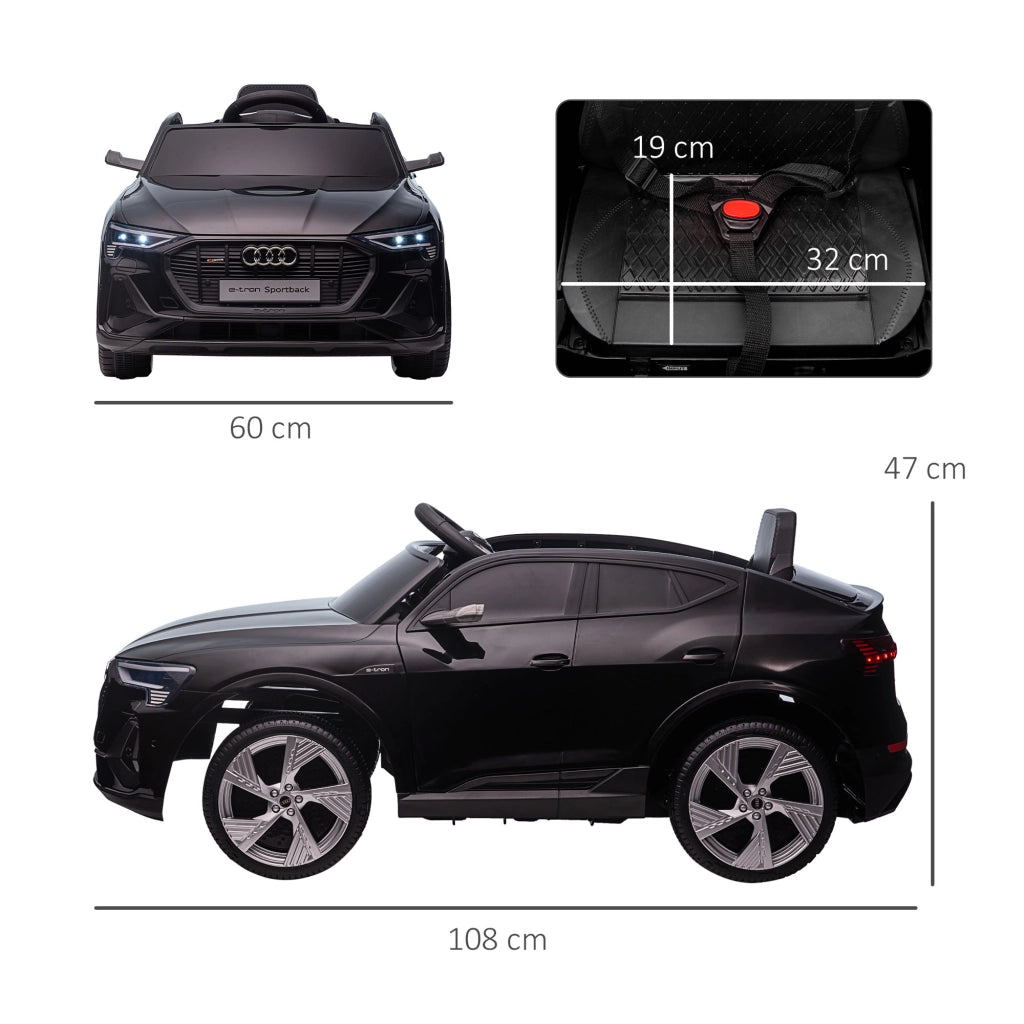 Auto elettrica bambini Audi e-tron Sportback ¨C zephmum ¨C 12V LED nero
