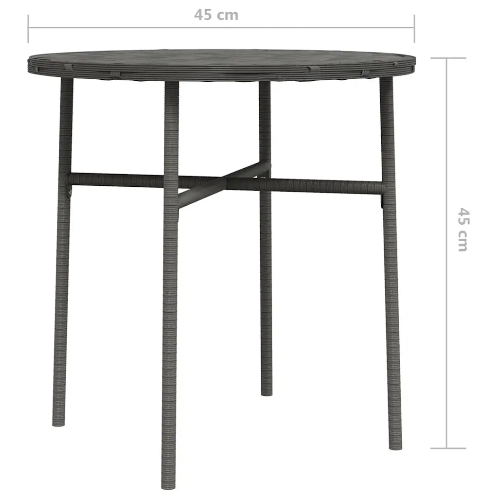 Tavolino da TÃ¨ Grigio 45 cm in Polyrattan  cod mxl 34348