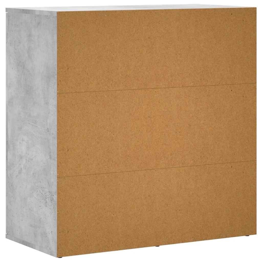 Credenze 2 pz Grigio Cemento 79x38x80 cm in Legno Multistrato