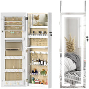 Specchio Armadio da Parete con Luci LED e Chiusura ¨C Zephmum ¨C Bianco