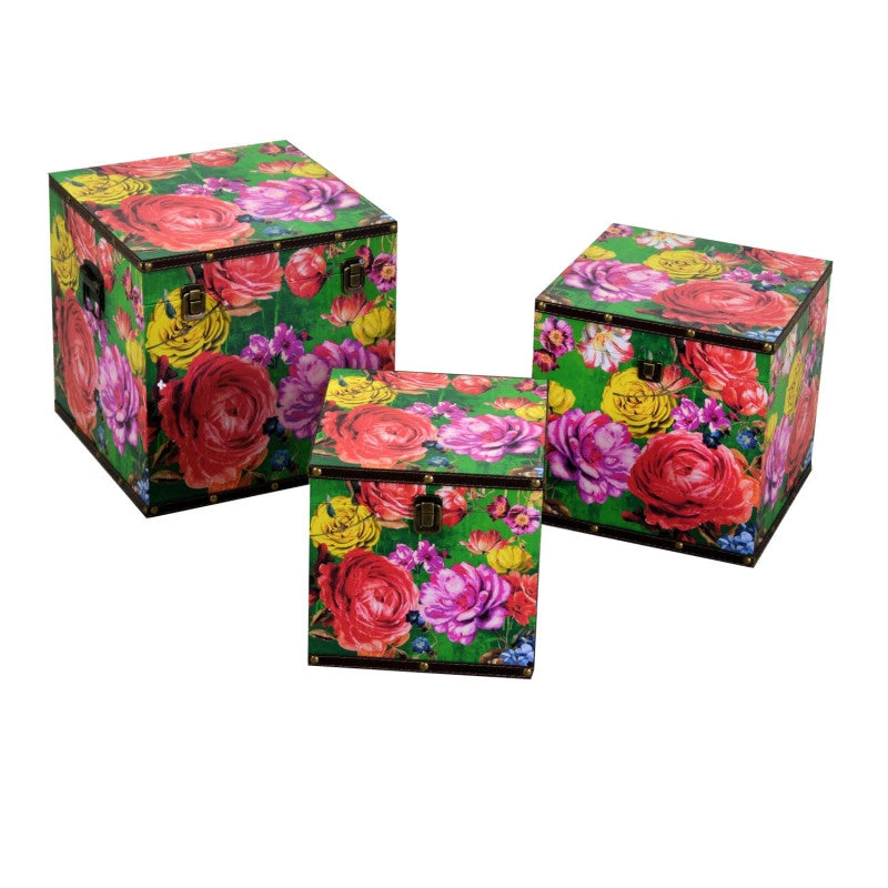 Scatola ecopelle 1-3 multicolor quadro cm 30,5x30,5h30,5