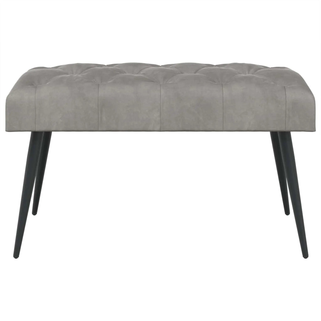 Panchina con bottoni imbottiti Grigio Chiaro 80 x 40 x 46 cm 42038557