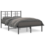 Letto matrimoniale | Letto per adulti | Giroletto con Testiera in Metallo Nero 120x200 cm