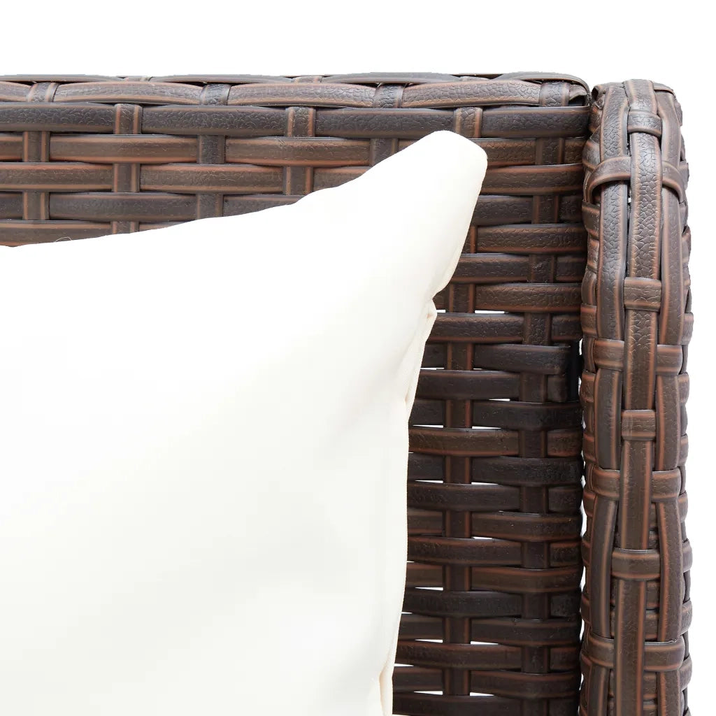 Divani Angolari da Giardino 2 pz in Polyrattan Marrone 310225