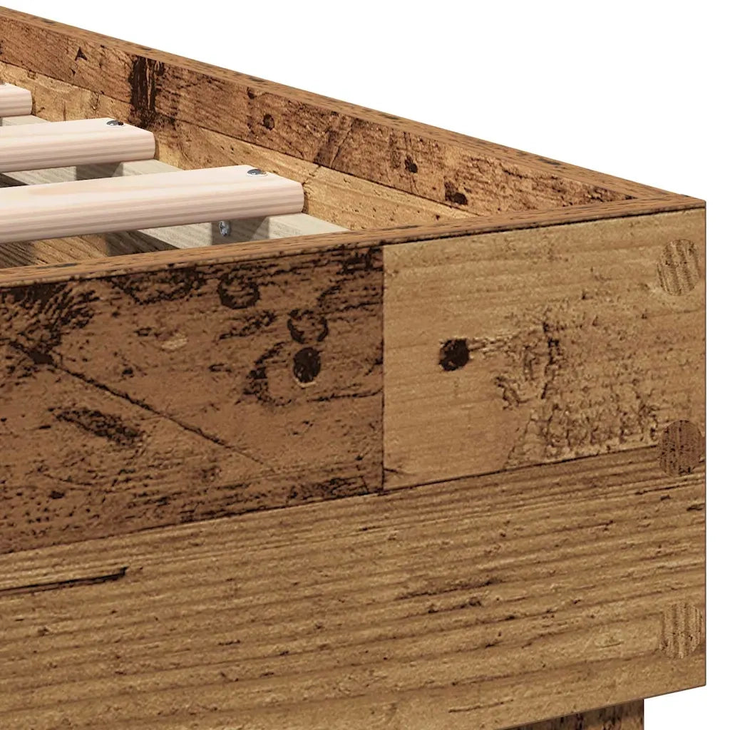 vidaXL Struttura del letto con testiera Legno vecchio 180 x 200 cm