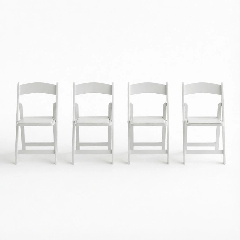 SEDIE PIEGHEVOLI Set da 4 pezzi 44x45x78 cm Bianco PU e Resina