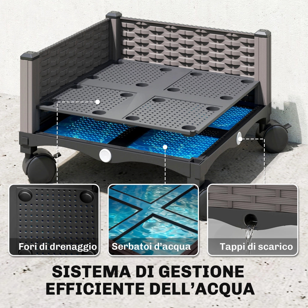 Fioriera Rialzata con Traliccio ¨C Zephmum ¨C Nero, Metallo, 185 cm