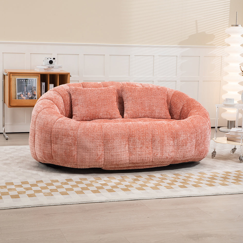 Bean bag - Xylo - chaise longue chenille rosa senza struttura