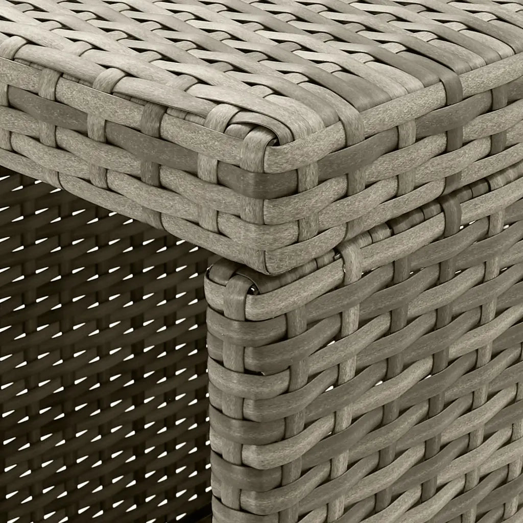 Set Bar da Giardino 5 pz con Cuscini in Polyrattan Grigio