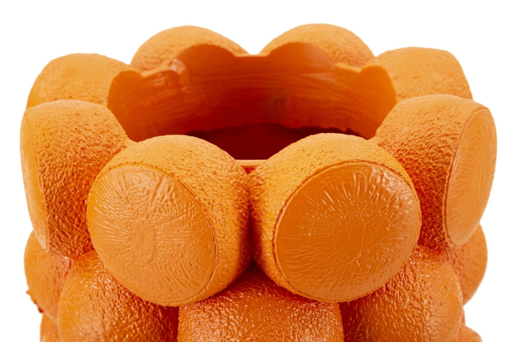 Vaso Orange Ø19x28 cm in Resina Arancione