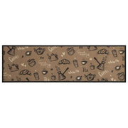 Tappeto da Cucina Lavabile-Tappetino da Cucina Marrone Mattutino 45x150 cm Velluto