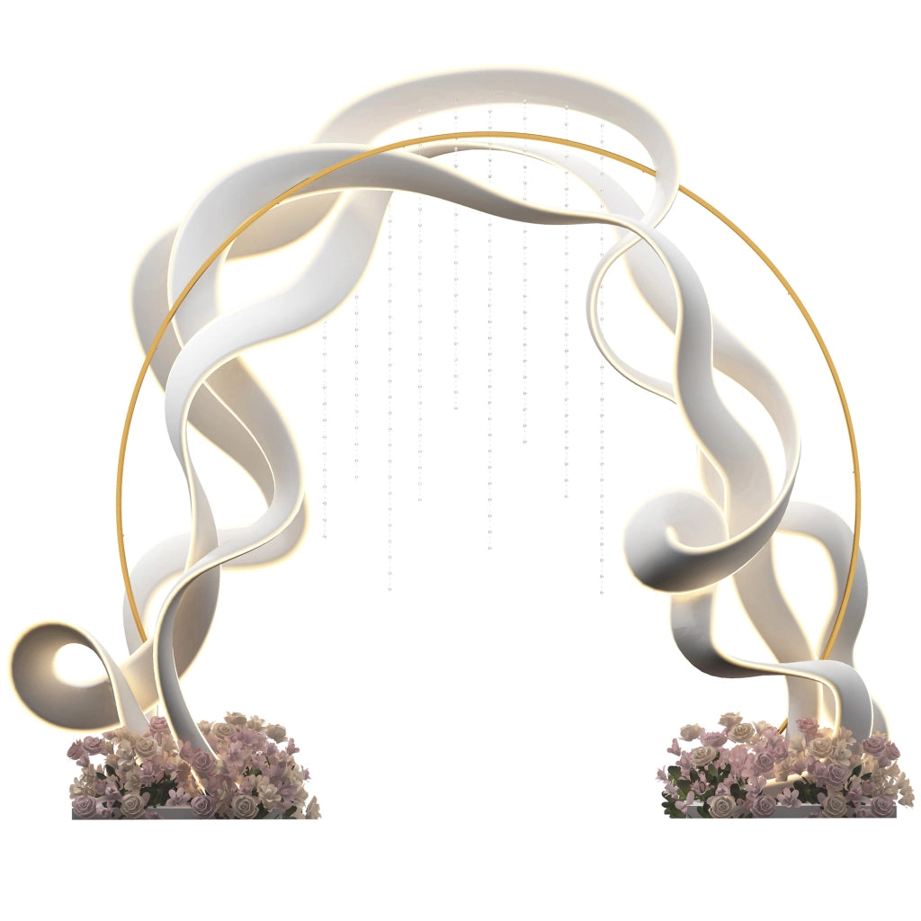 Arco da Giardino 280x60x258 cm per Decorazioni e Piante Rampicanti in Acciaio Oro