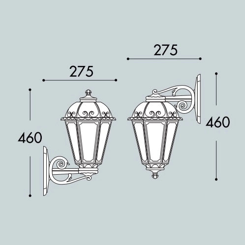 Fumagalli Bisso/Saba Lanterna Bianca esagonale E27 Dimensioni 275mm X 460mm