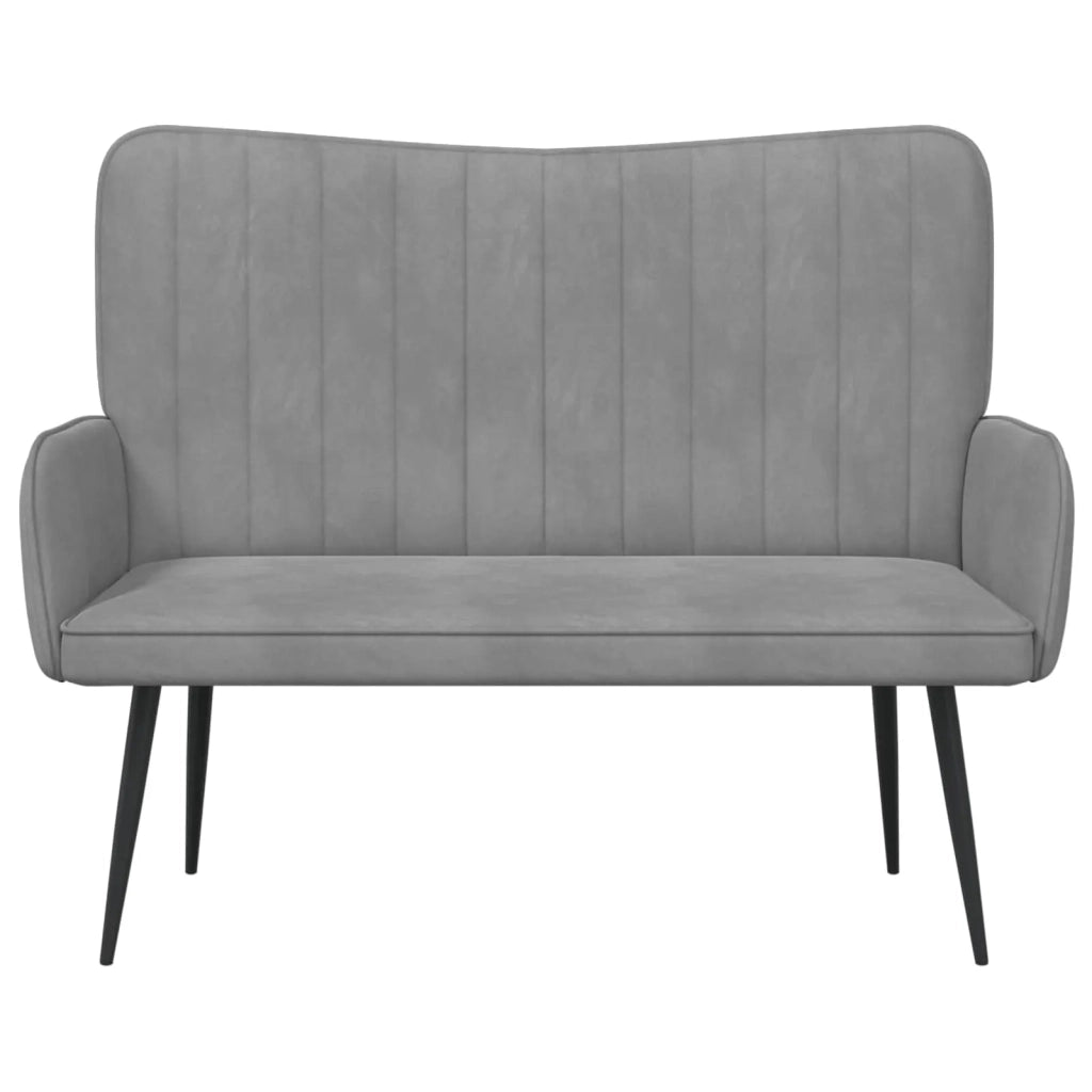 Sofa a Due Posti Grigio chiaro 115 x 61 x 87 cm Velluto