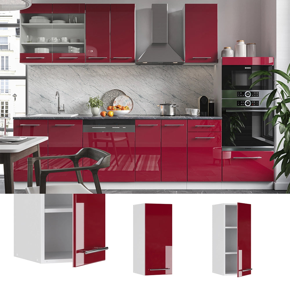 Vicco Pensile da cucina Rosso bordeaux lucido 30 cm