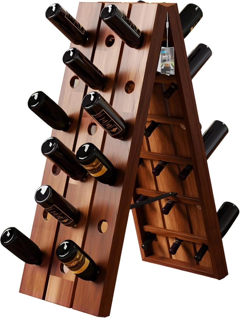 Portavini 36 Bottiglie in Legno di Acacia 87x 55x 39 cm Cantina Cucina Soggiorno Portabottiglie Botte Scaffale Rustico