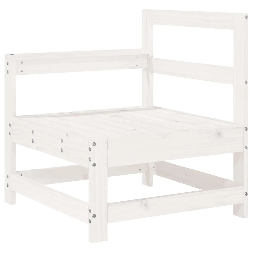 Salotto da Giardino-Set Salotto da Giardino 3 pz Bianco in Legno Massello di Pino 609051