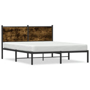 Letto matrimoniale | Letto per adulti | Giroletto senza Materaso in Metallo Rovere Fumo 140x200 cm