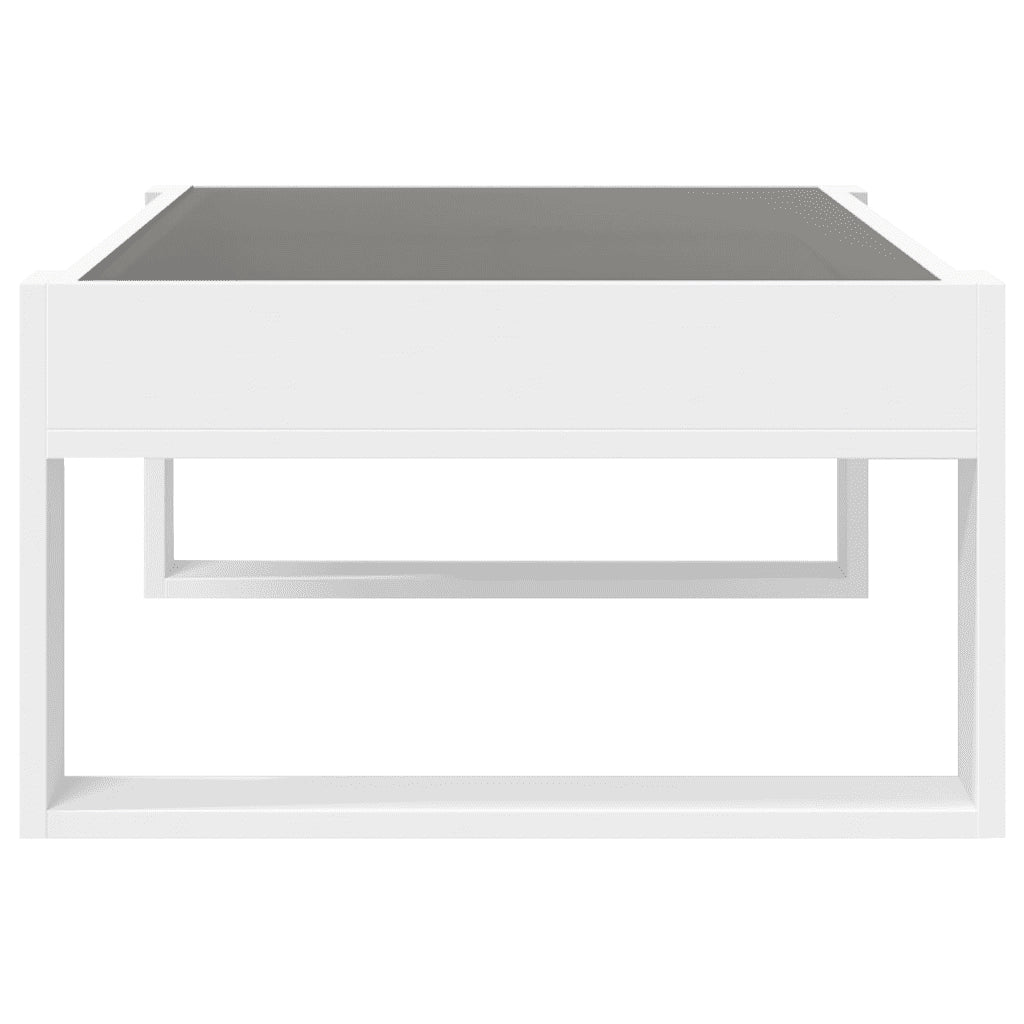 Tavolino da Salotto con LED Infinity Bianco 90x53x30 cm