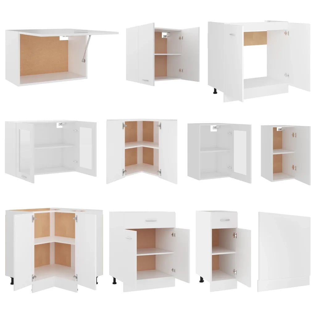 Set Armadi da Cucina 11 pz Bianco in Truciolato