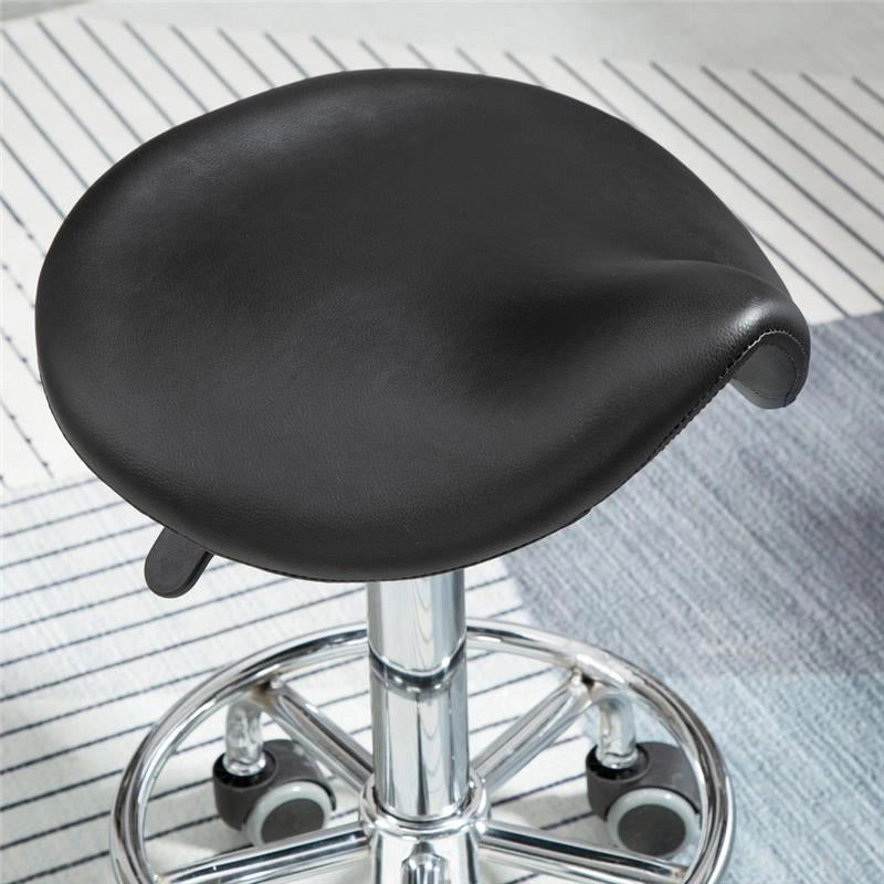 SGABELLO REGOLABILE IN ALTEZZA CON 5 RUOTE E SEDUTA ERGONOMICA IMBOTTITA