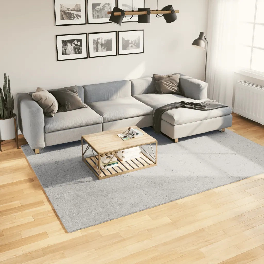 Tappeto a Pelo Corto HUARTE Morbido e Lavabile Grigio 200x280cm 375081