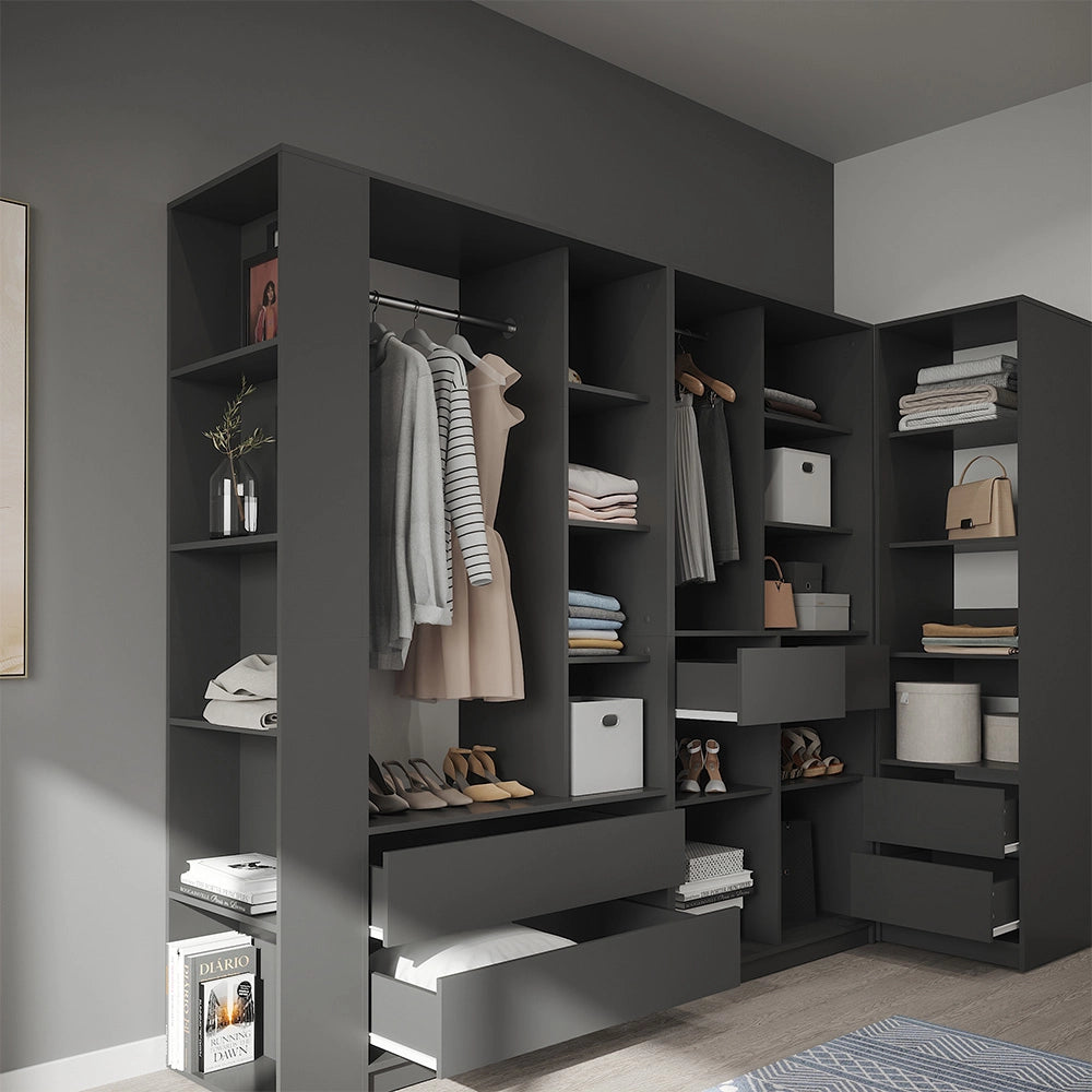 Armadio Elmo Antracite 50 x 200 cm Set di 5 Vicco