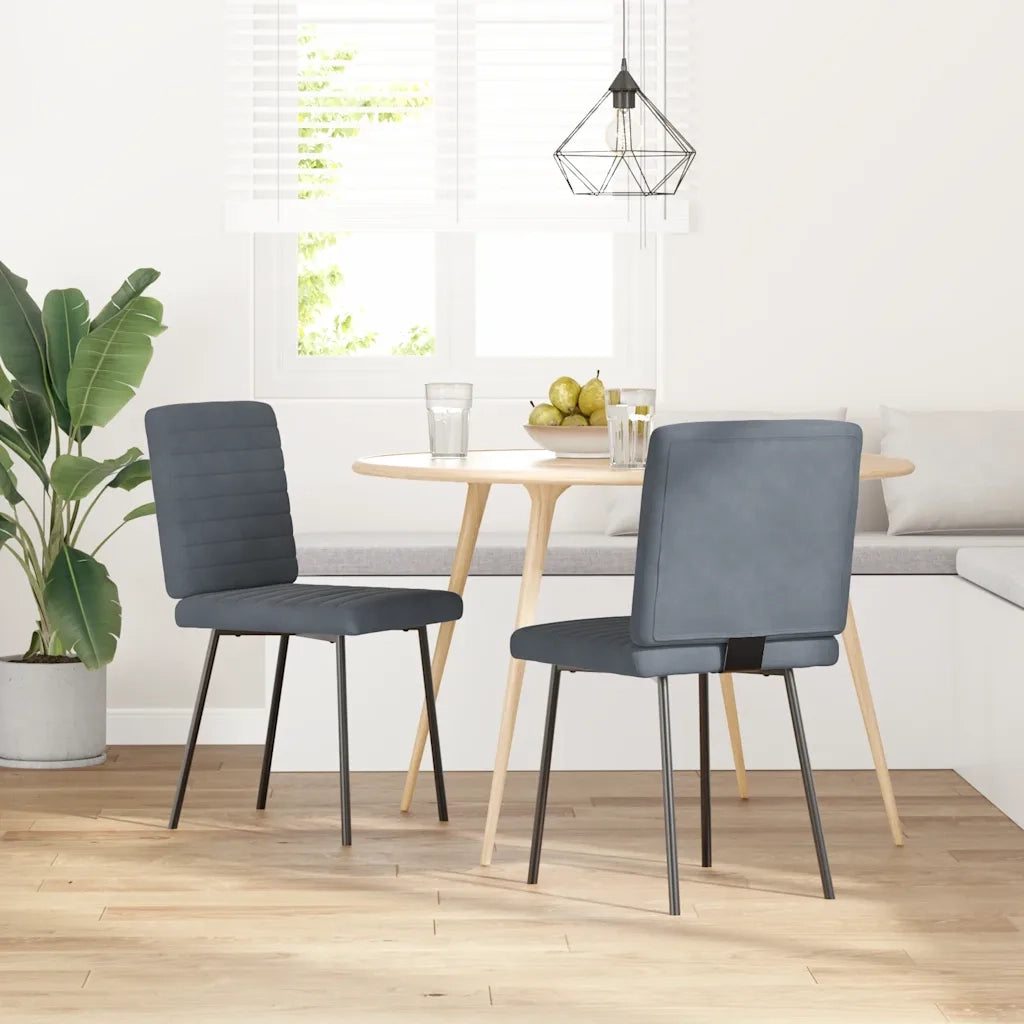 Sedie da Pranzo 2 pz Grigio Scuro in Velluto 4101157