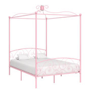 Letto a Baldacchino Rosa in Metallo 120x200 cm cod mxl 65071
