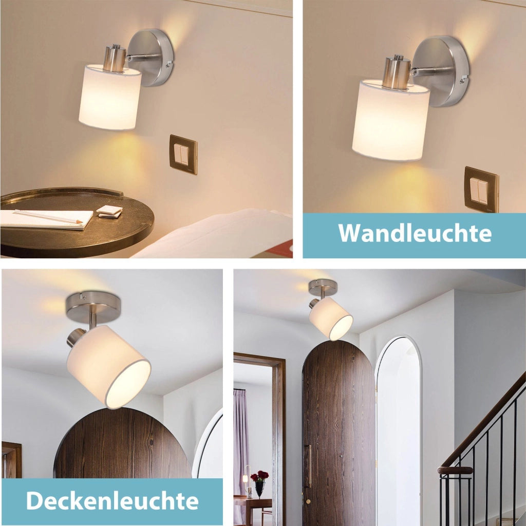 ZMH Faretto da soffitto nichel orientabili 350° E14 max 40W moderni per soggiorno camera letto cucina anche parete
