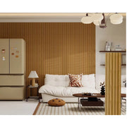 Trade Shop - Pannello Decorativo 3d Effetto Legno Dorato 167x290 Cm Rivestimento Parete -