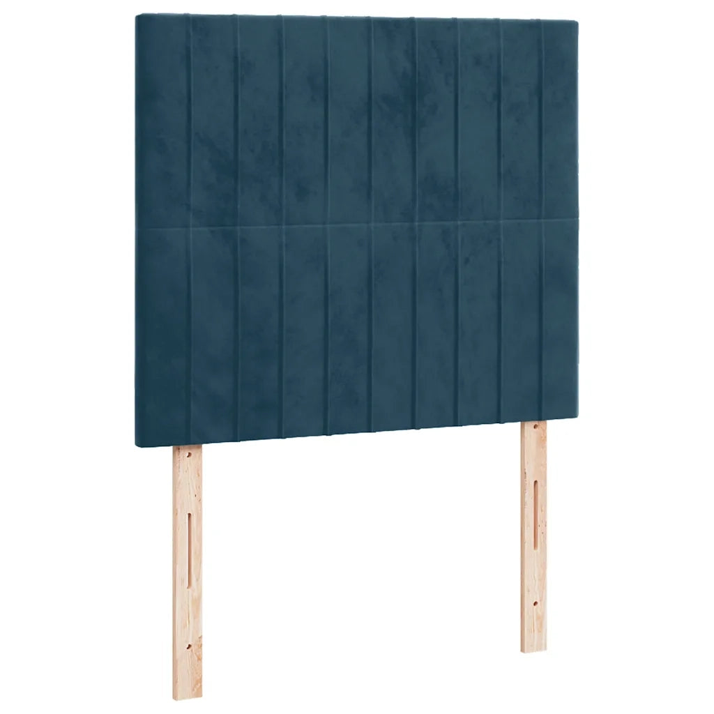 Letto a Molle Materasso e LED Blu Scuro 120x190 cm in Velluto 3270327