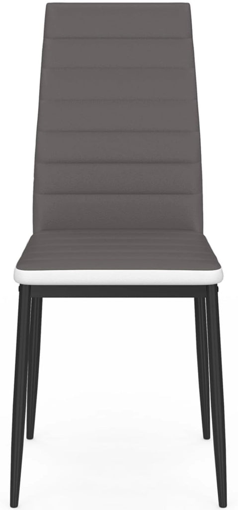 Set di 6 sedie da pranzo grigie con fascia bianca per sala ROMANE