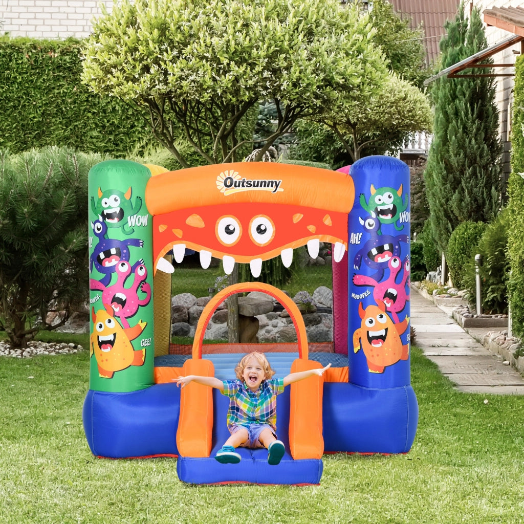Castello Gonfiabile Bambini con Scivolo e Canestro ¨C zephmum ¨C 250x180x175 cm