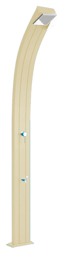 Doccia Solare da Esterno Giardino 30L Miscelatore e Lavapiedi Arkema Spring Champagne Bronze