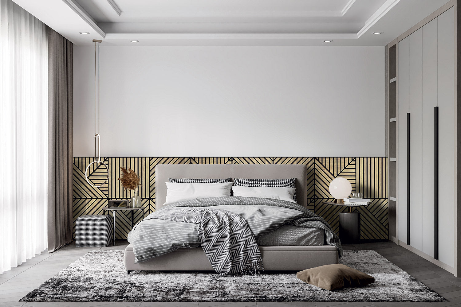 Set 10 Pannelli Decorativi Fonoassorbenti 58x58 cm in MDF Decoro B Verticale Rovere Aurora