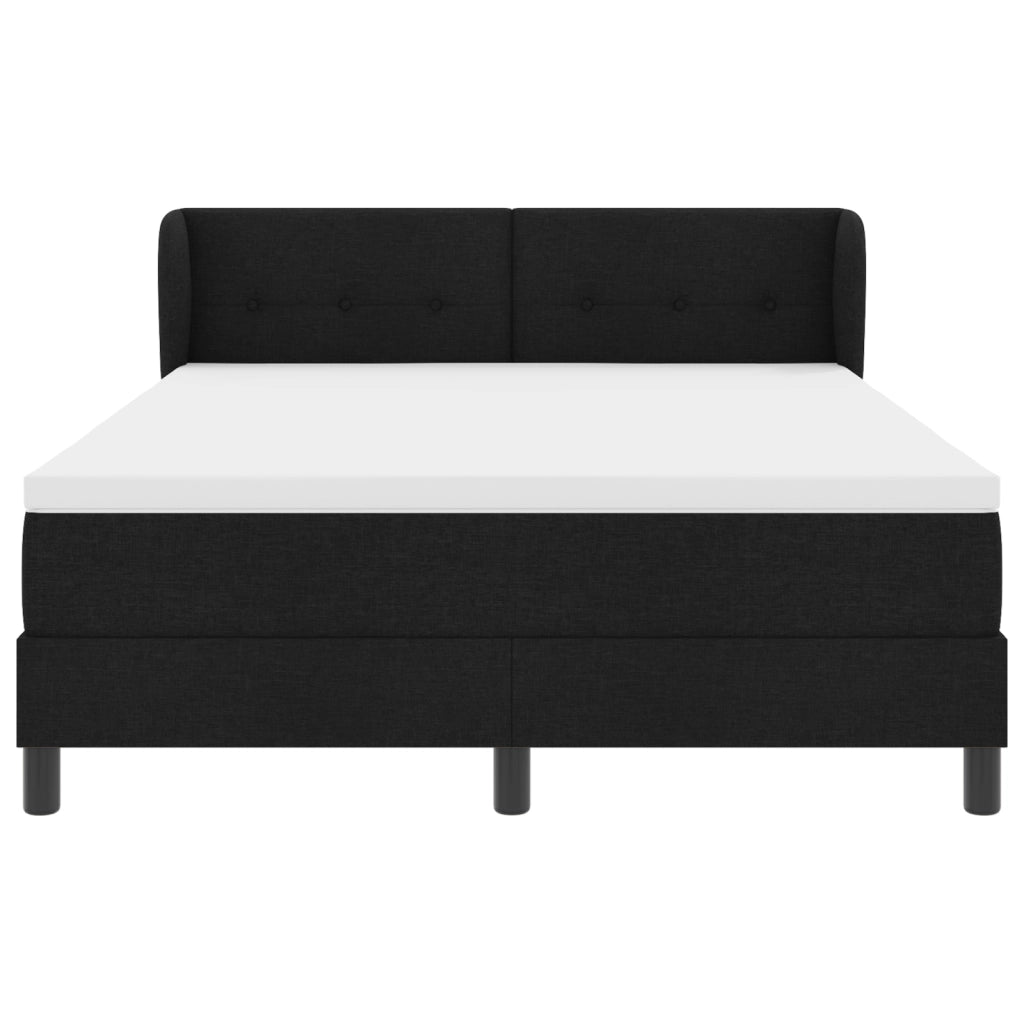 Letto a Molle con Materasso  Nero 160x200 cm Tessuto